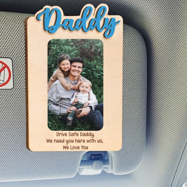 Cross-Border Car Sun Visor Photo Clip Wooden Photo Frame Photo Text Wooden Photo Frame Crafts Pendant