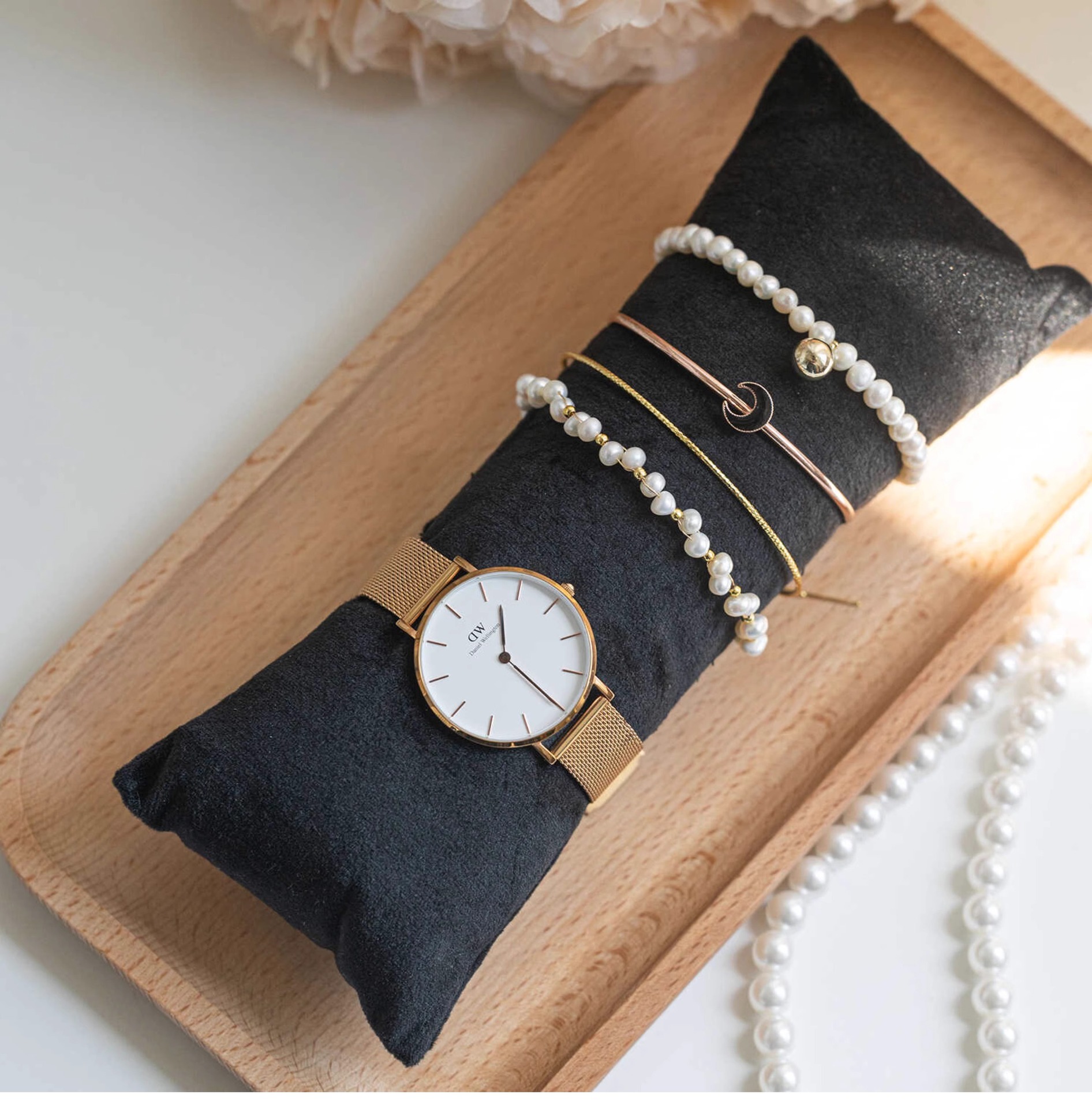 2 Pieces Set Flannel Simple Style Solid Color Jewelry Display display picture 3