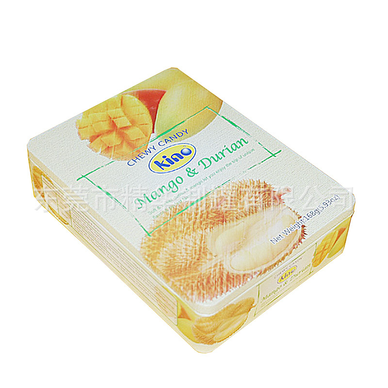 榴莲芒果饼干铁盒  糖果饼干食品包装盒 长方形马口铁盒