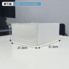 Footwear, removable transparent storage system, foldable storage box