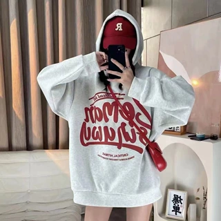 黑色卫衣女秋冬款2026新款爆款时尚洋气早秋加绒加厚连帽秋季女装