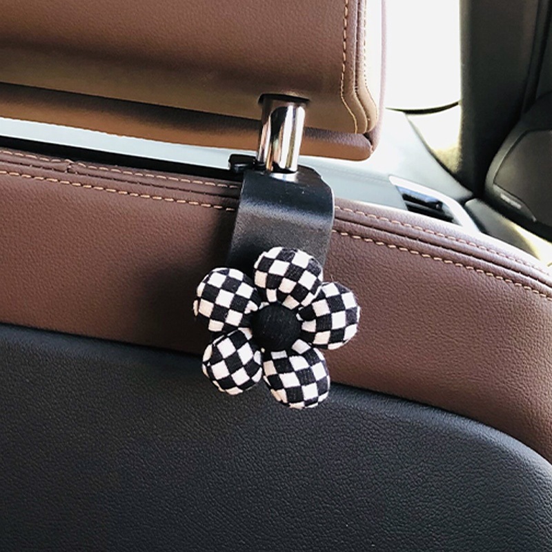 Gancho de coche, respaldo del asiento del coche, almacenamiento invisible trasero multifuncional, gancho pequeño, accesorios de decoración de coche lindos para mujer