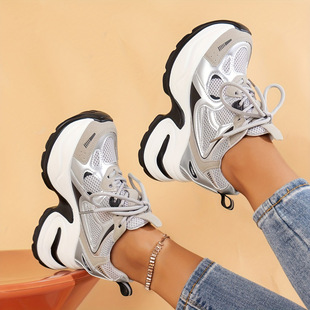 P 69753 Thick Sole Mesh Dad Shoes ��׾W���ϵ�Ь�羳���u