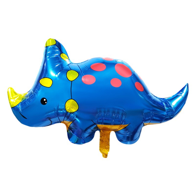 Nuevo globo de dinosaurio Q versión Linda corona dinosaurio tema Fiesta decoración cumpleaños infantil dibujos animados globo de papel de aluminio