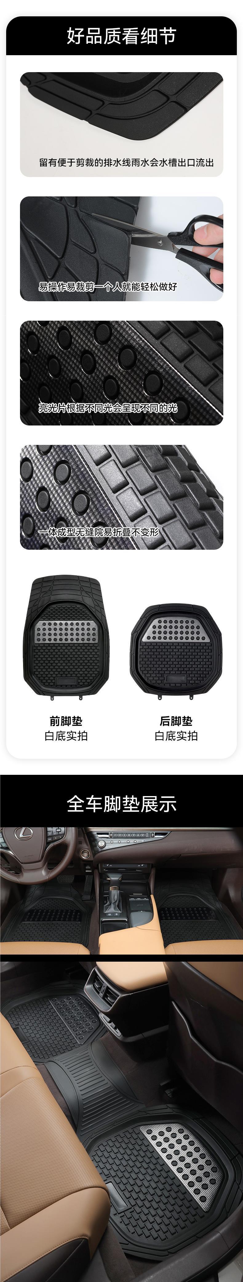 Car Floor Mat Single Piece for Driver's Seat, Waterproof, Non-Slip, Dirt-Resistant, Cuttable Silicone Carpet-Style Foot Mat Wholesale