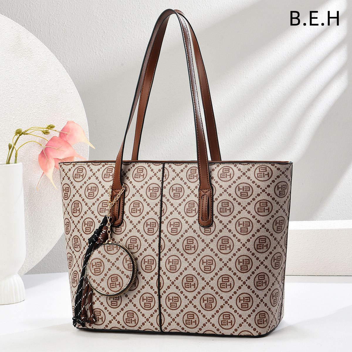 Bolso Tote de Axila Retro para Mujer de PU con Cremallera para Uso Diario