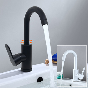 Black 304 stainless steel table basin basin faucet white bathroom washbasin under counter basin hot and cold faucet