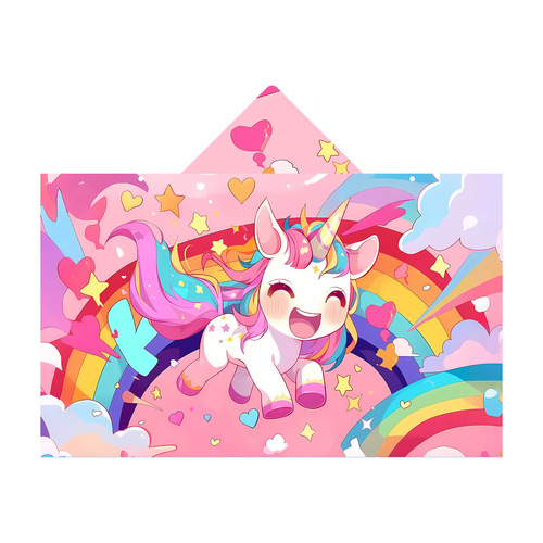 【Quick-dry Hooded Children's Towel】Double-sided fuzzy with Velcro, wearable swimming robe for older children, printed cape towel