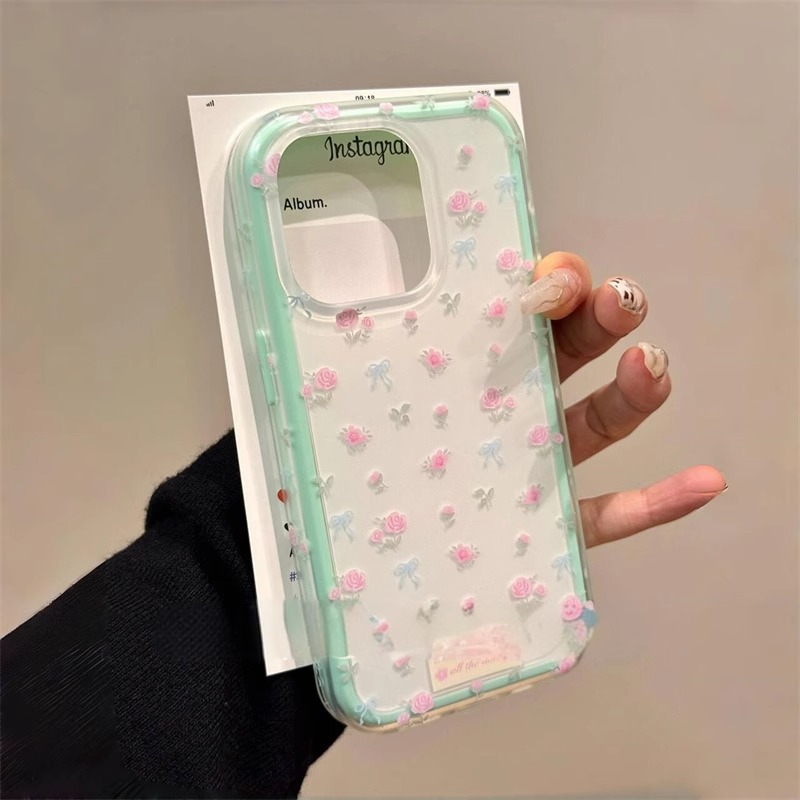 Verano fresco pequeño floral dos en uno para iPhone16 Apple 15ProMax funda para teléfono móvil 14 niña 16PM