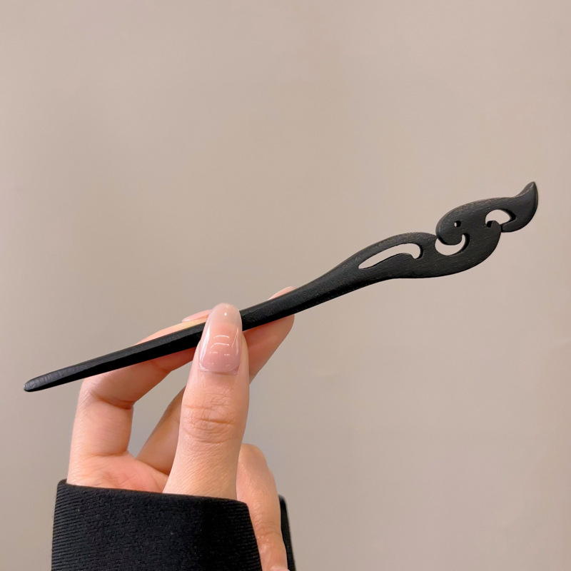 Horquilla de sándalo de imitación de estilo antiguo, nuevo estilo chino, sentido de alta gama, cheongsam, horquilla, falda de cara de caballo, horquilla de madera, tocado de horquilla de Hanfu