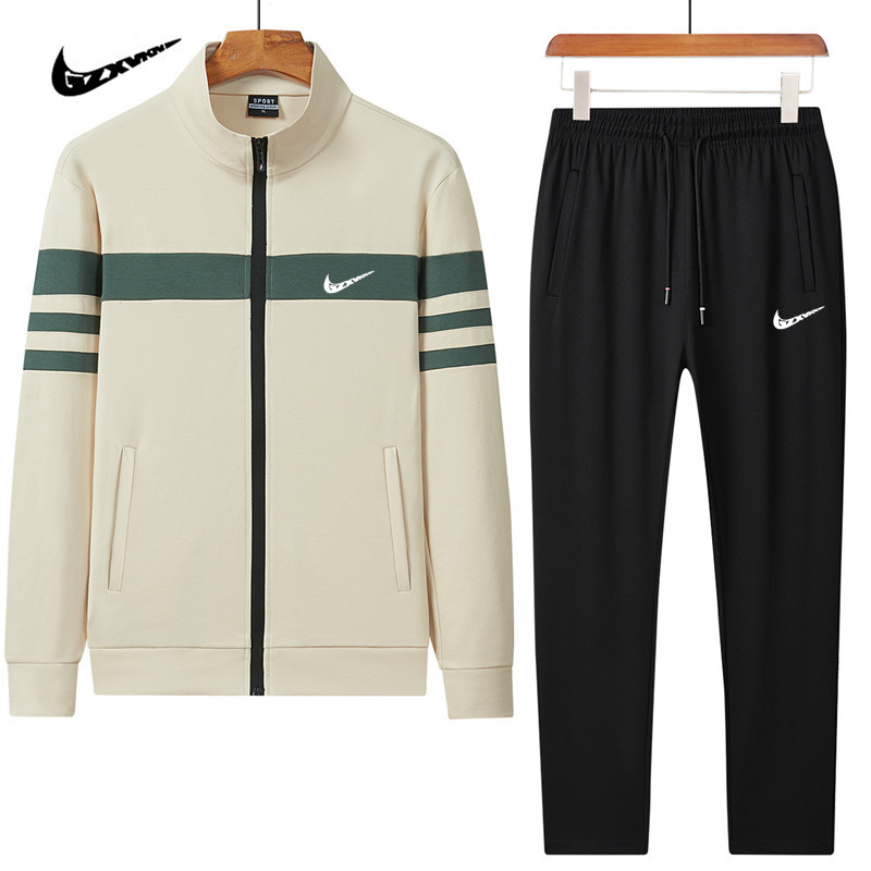 Chaqueta masculina de primavera y otoño delgada coreana delgada chaqueta de tendencia joven guapo cosido casual dos conjuntos de hombres