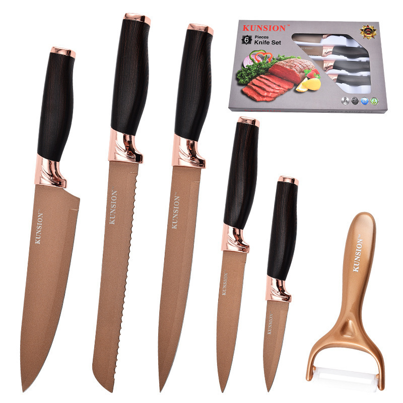 Juego de cuchillos de titanio de 6 piezas