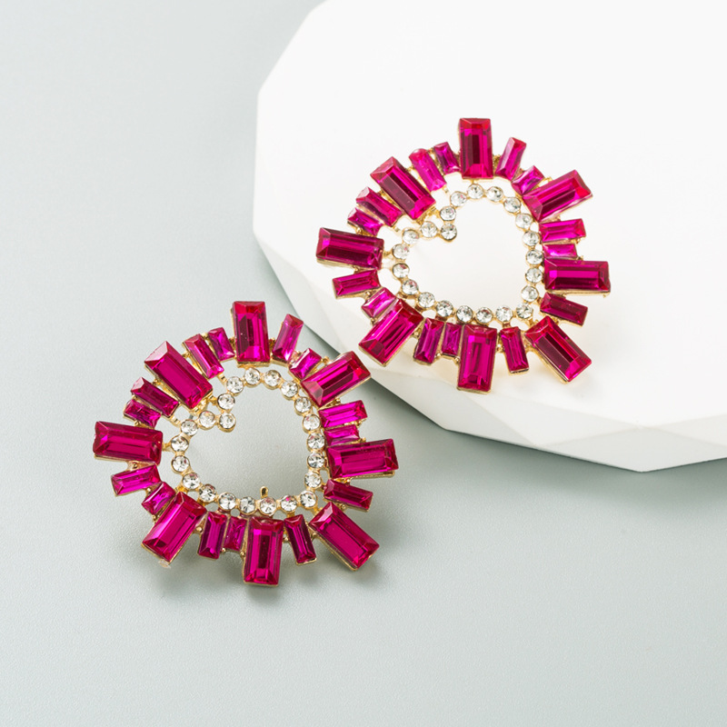 Fashion Geometric Alloy Rhinestones Women's Earrings 1 Pair display picture 3