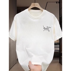 海外卸売り専用 ~ 重ポンド純色半袖tシャツ男女同一夏ファッションゆるいカップル上着