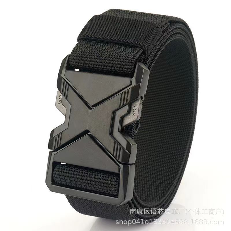 新型タクティカルバックル付きメンズベルト、伸縮性ナイロンベルト、作業用、アウトドアトレーニングベルト、クイックリリースパンツベルト|undefined