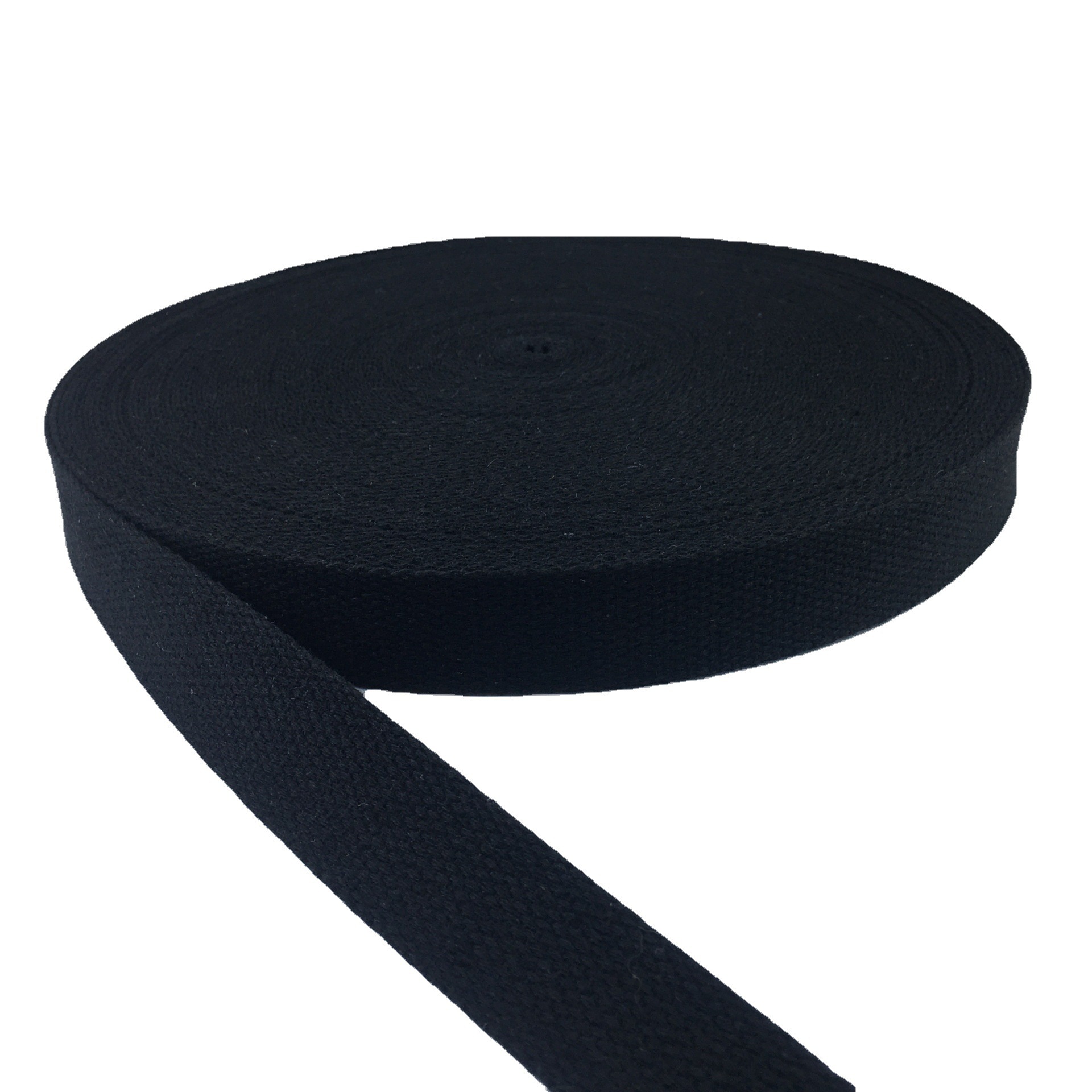 Fábrica al por mayor con cuentas de algodón cinturón tejido mochila de lona portátil cinturón Accesorios negro nuevo estándar europeo engrosado cinta de algodón de poliéster