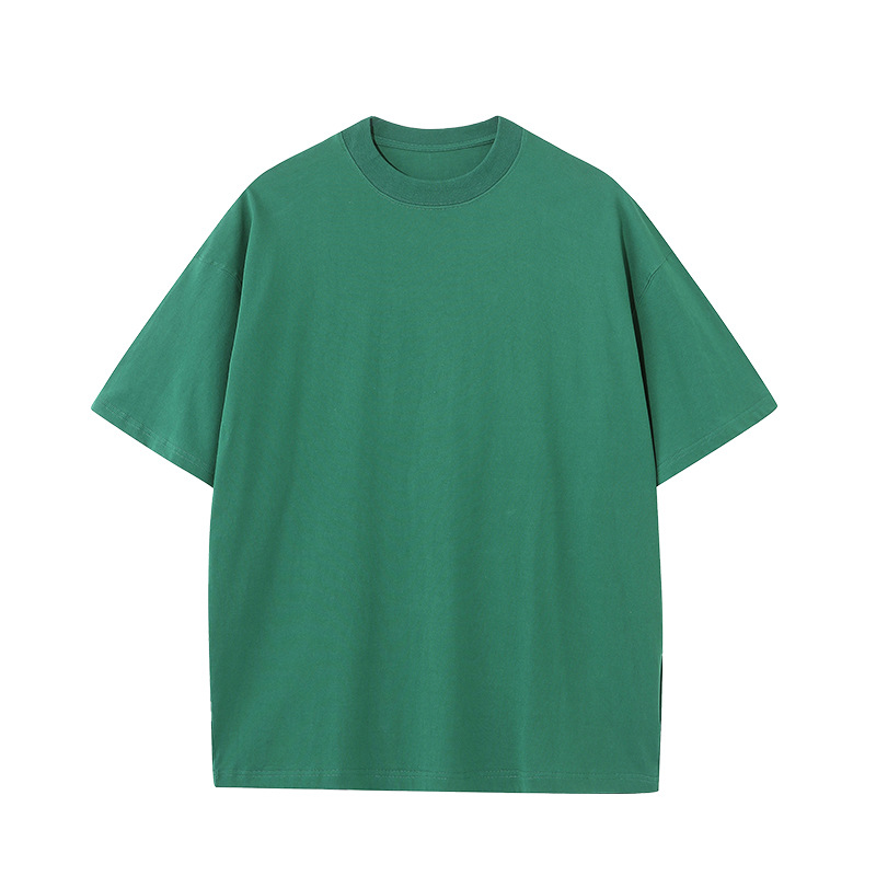 Camiseta de Marca Moderna, Gruesa, de Color Sólido, Transpirable y Absorbente de Sudor, Camiseta de Manga Corta con Cuello Redondo de Algodón Puro para Actividades de Equipo y Formación de Equipos, Personalizable