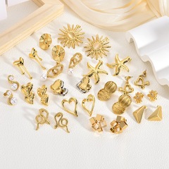 欧美跨境轻奢高级感新品不锈钢耳环海星小众设计感不掉色夸张耳饰