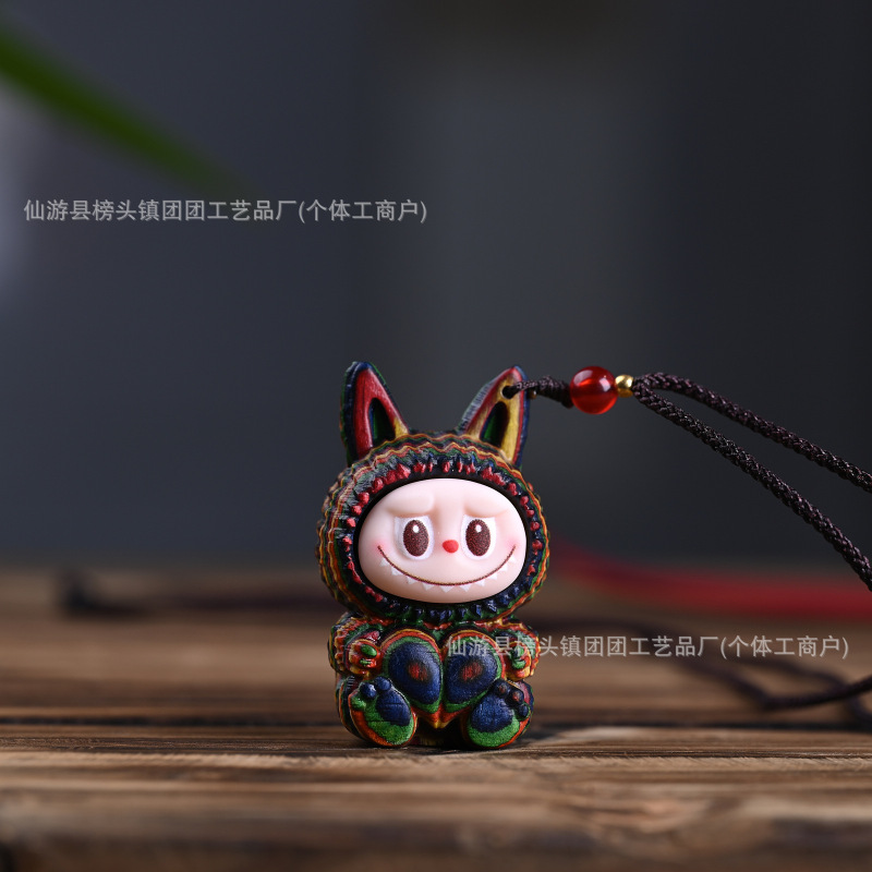 ゴールデンサンダルウッドカボチャラブブ文遊びブレスレットブレスレットファッションジュエリーアクセサリーホームオフィスデスクかわいい小さな装飾品|undefined