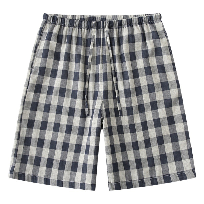 Desgaste al aire libre de verano de los hombres pantalones de pijama de algodón pantalones cortos de algodón gasa suelta más tamaño pantalones de cabeza grande pantalones de playa