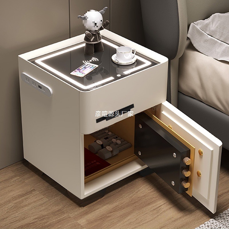 智能床头柜保险箱多功能一体保险柜简约卧室客厅移动方形保险柜