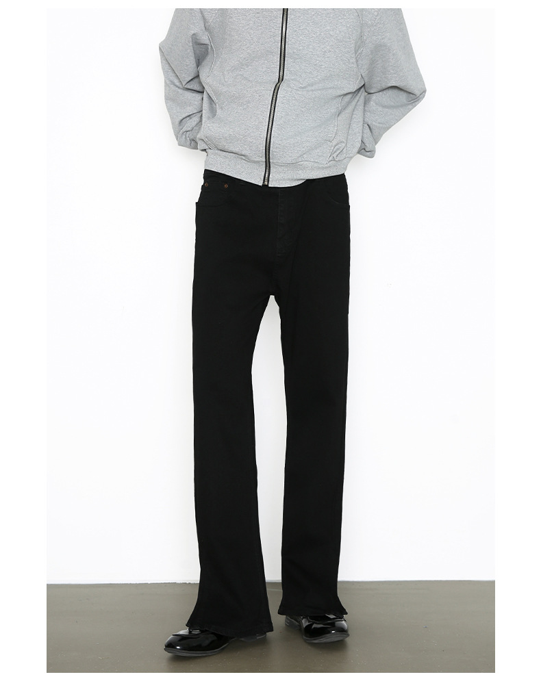 Men's Clothing Black Stretch Slim Fit Jeans For Men Loose Fit Versatile Basic Style Slimming Long Pants American High Street Denim_mkmklike.com
