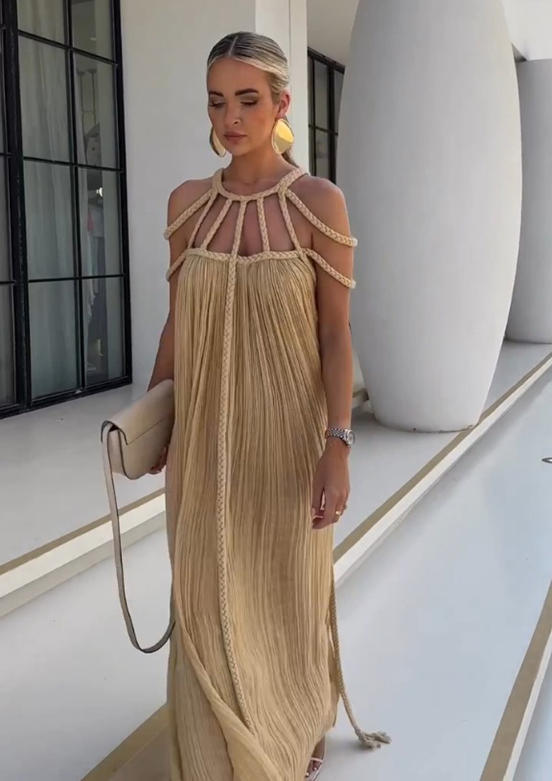 Party Dress Dresses Type Wholesale Women's Sexy Solid Color Holiday Banquet Bar Round Neck Sleeveless Party Dress