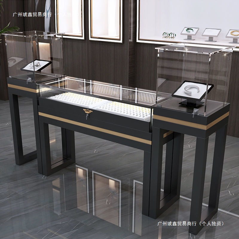 烤漆珠宝展示柜首饰品玉器翡翠玻璃柜台展厅展馆博物馆展柜柜