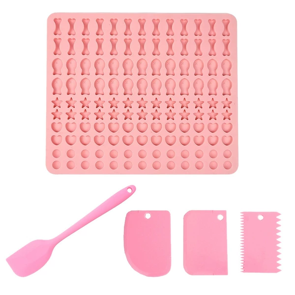 Fuchsia mannequin head, mold, scraper, set, 3 pieces, 212g