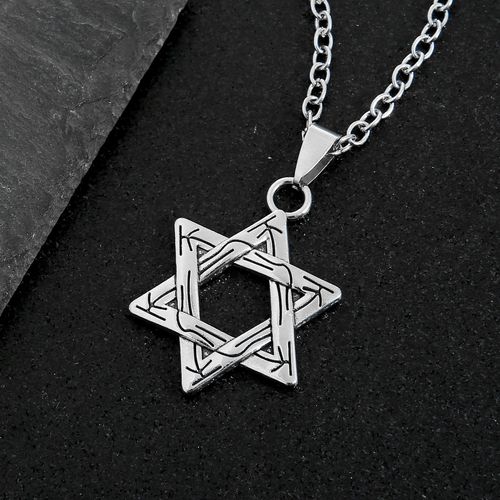 Hexagram Vintage Cool Hip-Hop Long Sweatshirt Chain Simple Fashion Star Trendy Necklace for Women  New Choker