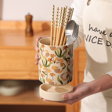 法式筷子收纳盒家用厨房台面筷子筒沥水防霉陶瓷筷子笼筷子桶筷子