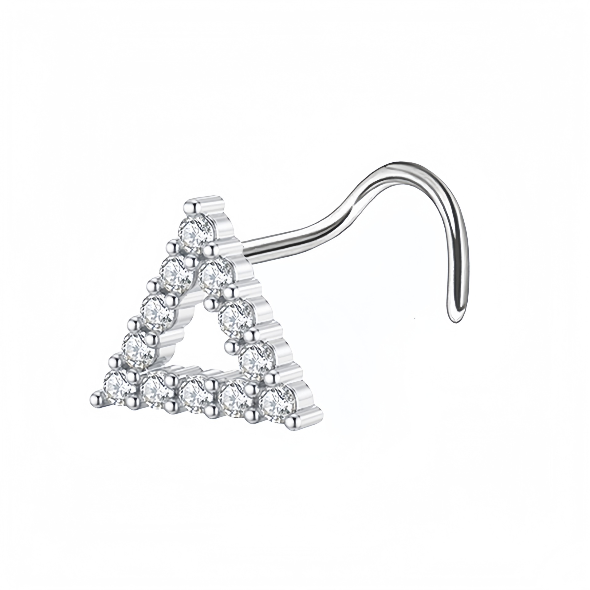 Piercing nez cerise en acier inoxydable avec zircon brillant_voghion.com