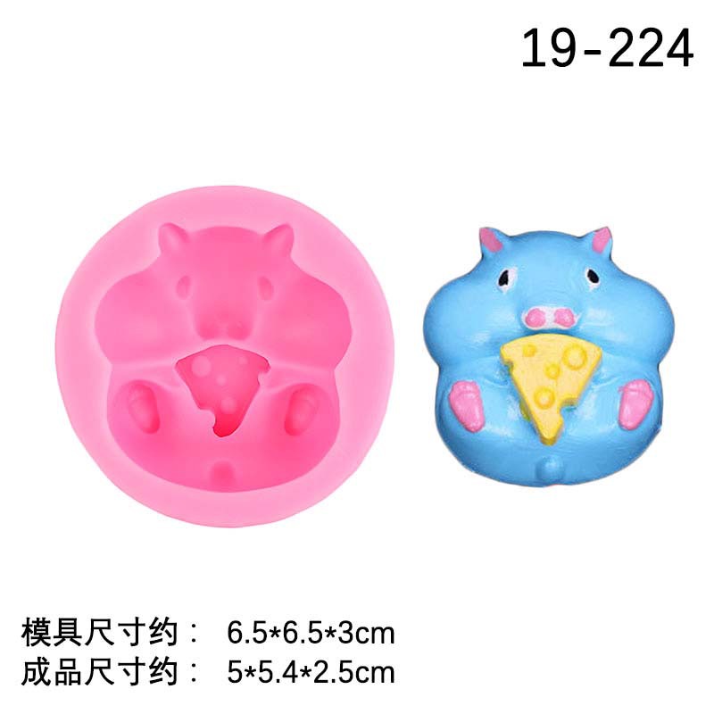 Fresa ratón aromaterapia yeso molde de silicona queso melón semillas hámster DIY material coche montado incienso expansión yeso