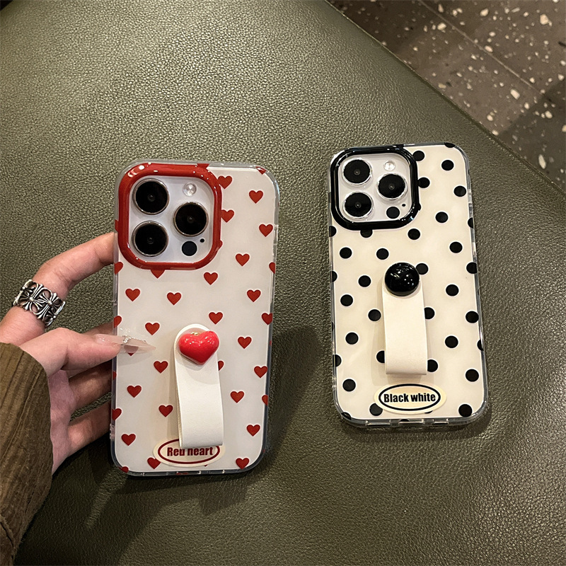 Simple ins Red love lunares para iPhone14 funda para teléfono móvil 15ProMax Apple 12/13 pareja 14PM