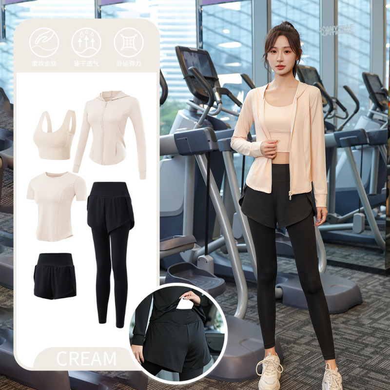 Juego de carrera para mujeres primavera y otoño principiantes de verano yoga deportivo rápido ropa seca trajes transpirables comercio exterior al por mayor