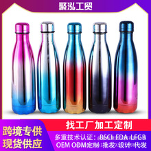 亚马逊供应户外运动水瓶可乐杯304真空保温杯不锈钢可乐瓶水壶