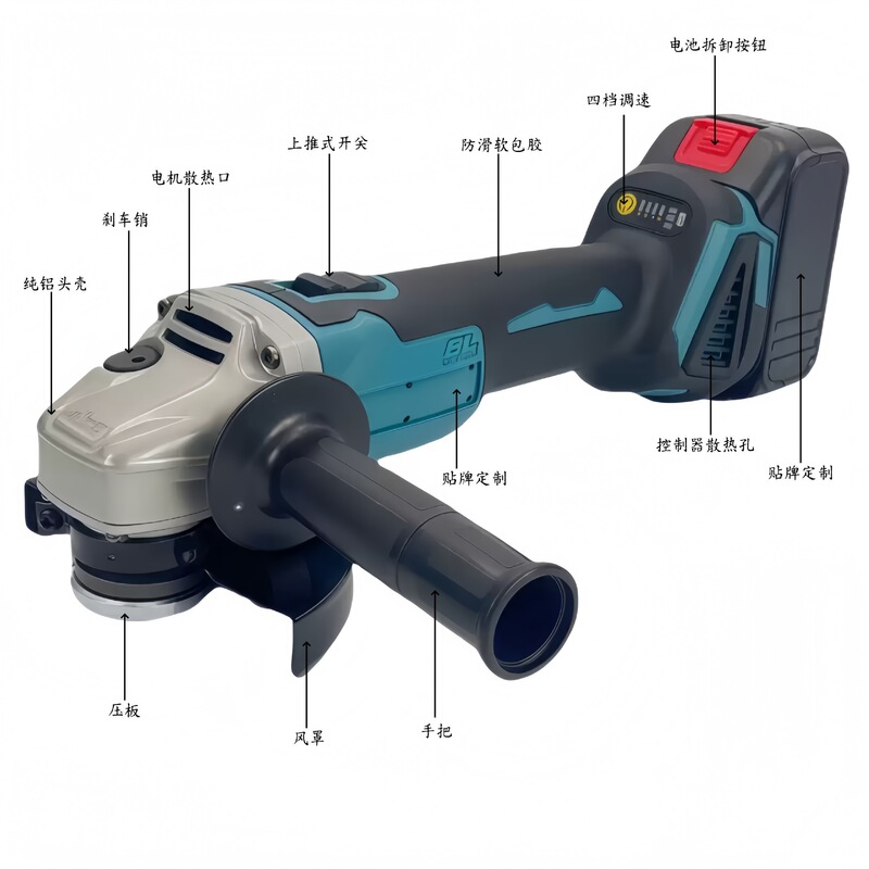 Cross-Border Makita Angle Grinder Brushless Lithium Battery Cutting Machine Foreign Trade Industrial Grade High Power Angle Grinder