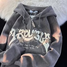 拉链卫衣情侣秋冬季外套新款潮牌复古街头宽松连帽衫灯芯绒卫衣潮