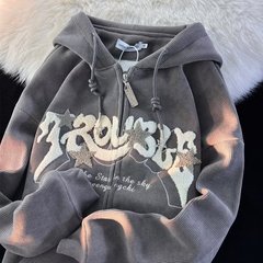 ジッパー付きのパーカーのカップルの秋冬のコートの新型のファッションブランドのレトロな街頭のゆったりしているフード