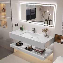 酒店民宿卫浴洗手盆柜组合浴室柜陶瓷一体盆洗手台洗脸盆台面一体