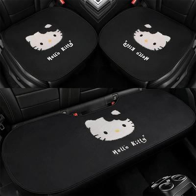New KT Cat Car Seat Cushion Four Seasons Pad - three-piece-set-black-kt-cat