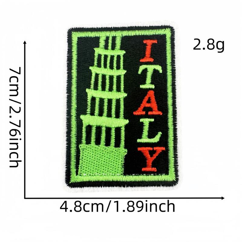 クロスボーダー漫画世界ランドマークパターン刺繍布ステッカー世界旅行バッジ布ラベルコンピュータ刺繍スポット卸売|undefined
