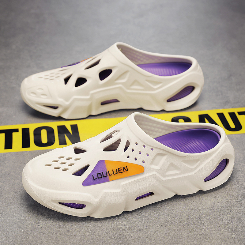 Verano nuevos zapatos con agujeros, zapatillas, zapatos de hombre, zapatos transpirables, zapatos de playa de moda de gran tamaño transfronterizos, zapatos de vadeo, sandalias