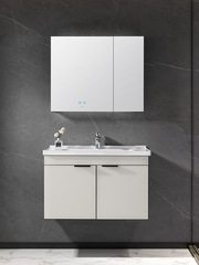 New space aluminum bathroom cabinet modern light luxury smart mirror cabinet washbasin washbasin washstand bathroom