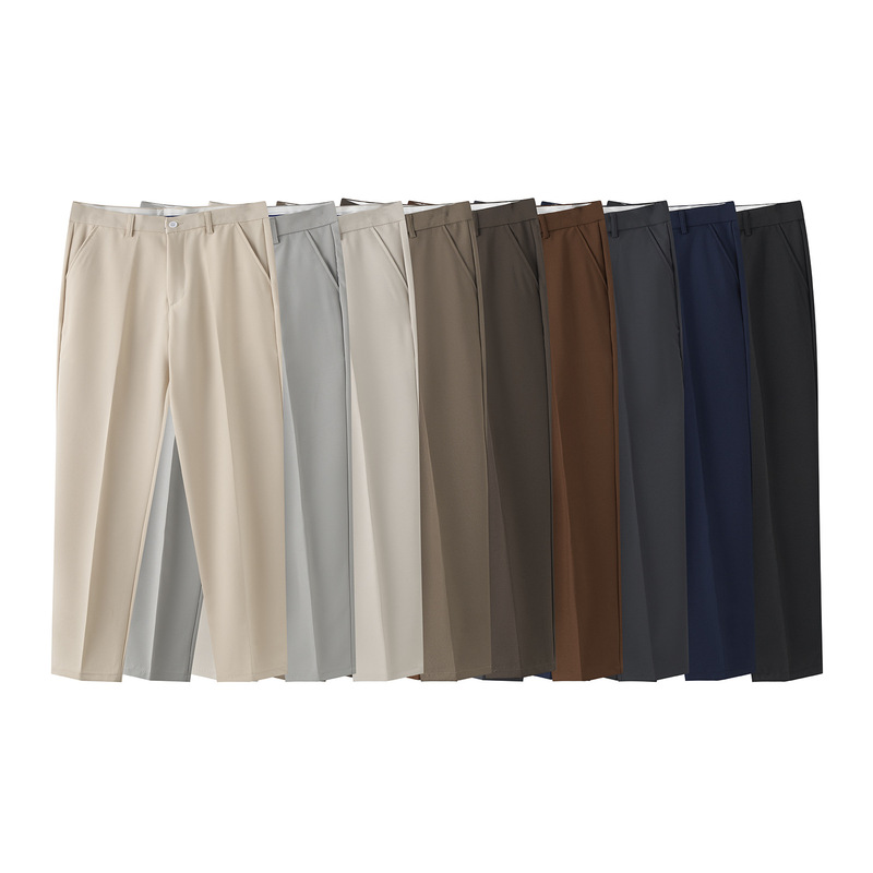 Men's Cropped Pants Business Thin Korean Style Slim Trendy Versatile Straight-Leg Wrinkle-Free Casual Slim-Fit Dress Pants Men's Cropped Pants Business Thin Korean Style Slim Trendy Versatile Straight-Leg Wrinkle-Free Casual Slim-Fit Dress Pants