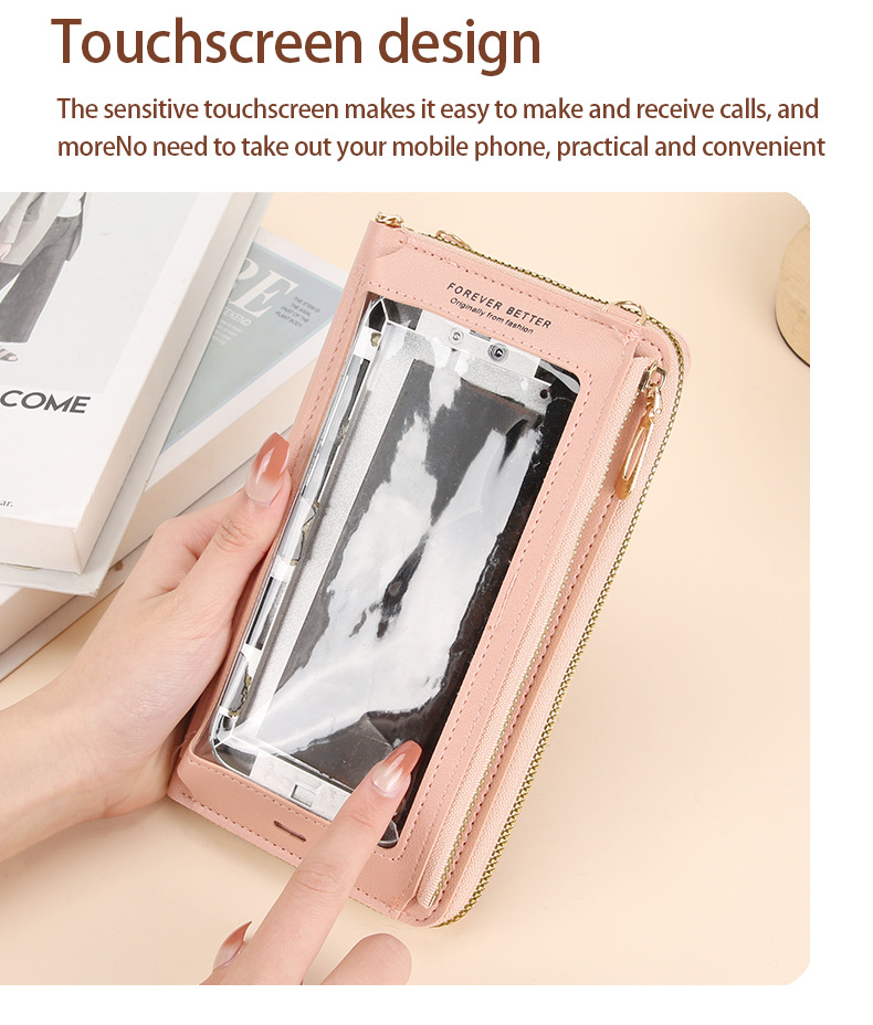 207g Weight Zipper Closure Type Single Shoulder Strap Strap Type Phone Wallets Bags Type Casual, Daily Occasion PVC Material Solid Color Pattern All Seasons Season Unisex Gender Vintage Style, Classic Style Style Square Shape Small Size Unisex Solid Color PVC Zipper Phone Wallets 2