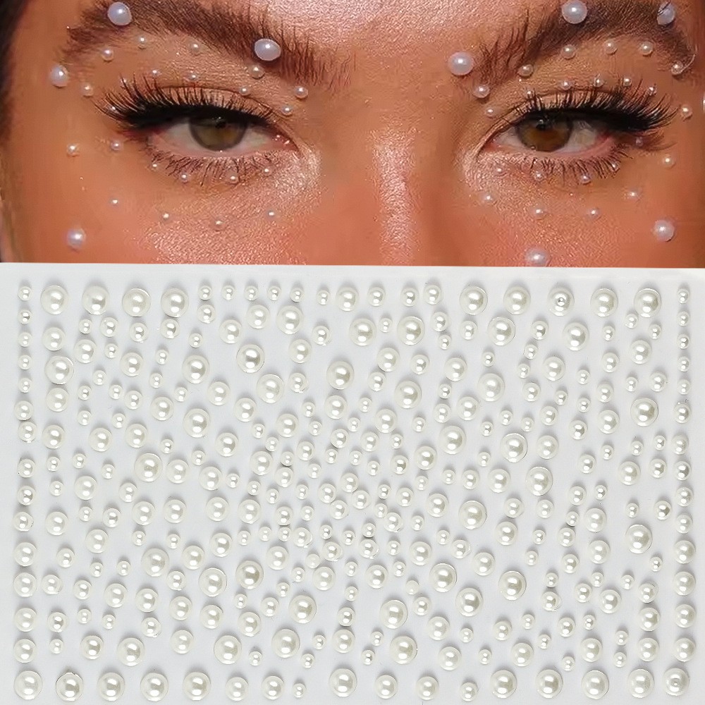 Cross-Border New Style Pearl Face Rhinestones for Stage Performance, Facial Eye Makeup Rhinestones, Nail Art Accessories, Tear Mole Rhinestones, Face Rhinestone Stickers