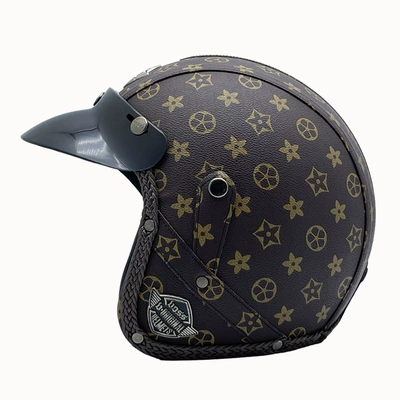 Motosiklet kaskı (dəbilqə) – All Seasons, Unisex Safety Helmet - brown-presbyopia-m