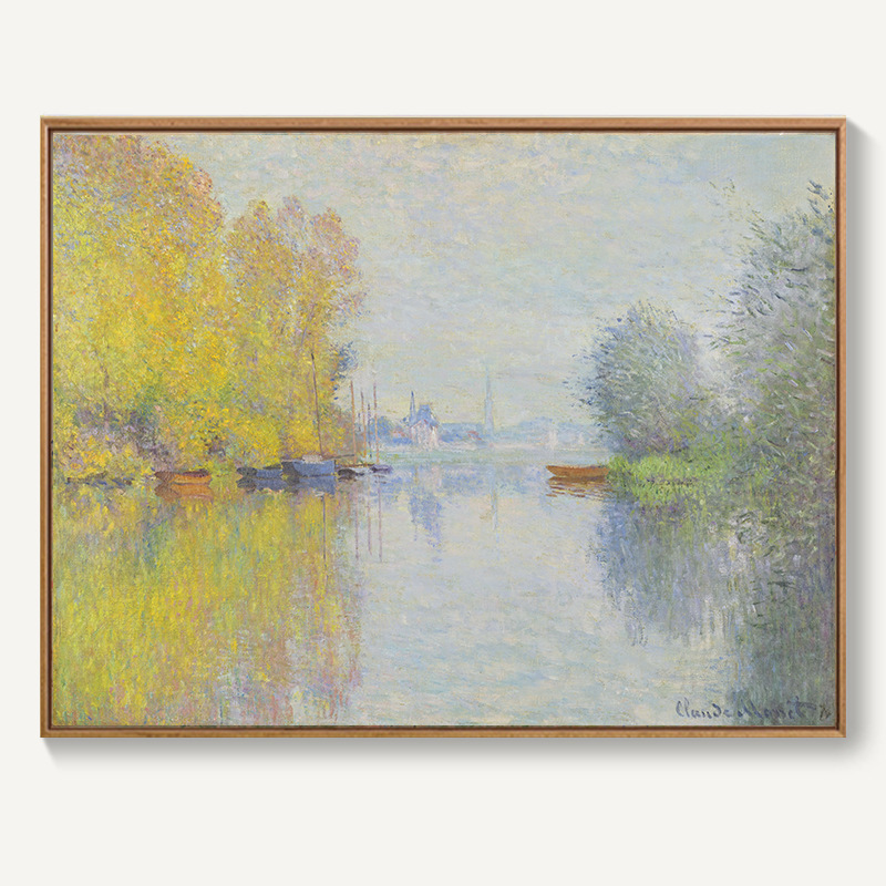 モネ日の出イメージ装飾画北欧客間レストラン掛け画抽象風景油絵寝室壁壁画麦畑|undefined