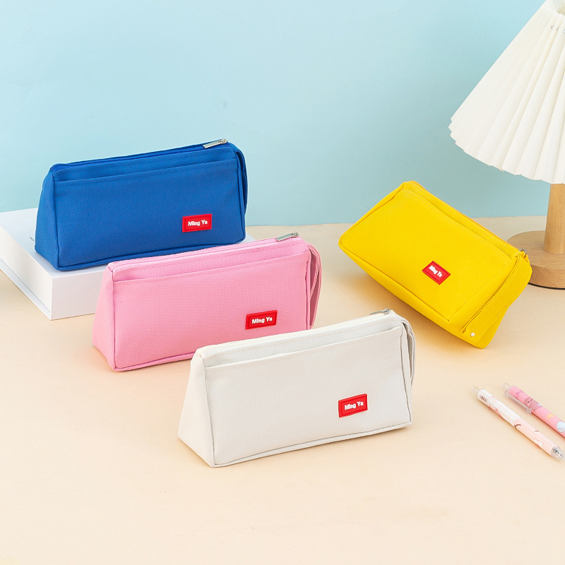 简约笔袋定制印logo手提大容量订做笔袋批发新款高颜值学生文具袋